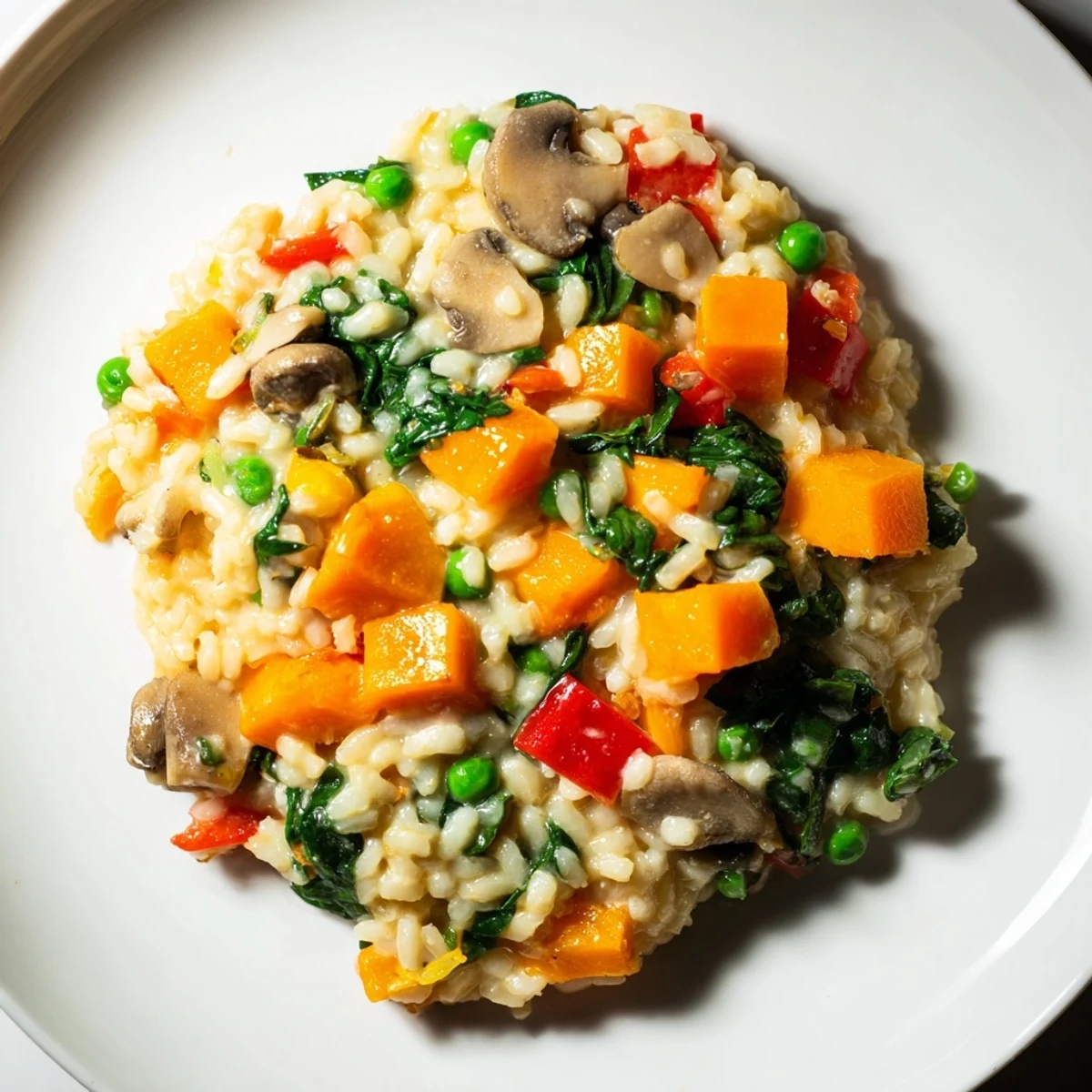 Enjoy this easy, flavorful, and healthy Holiday Market Low Fat Risotto filled with seasonal veggies.