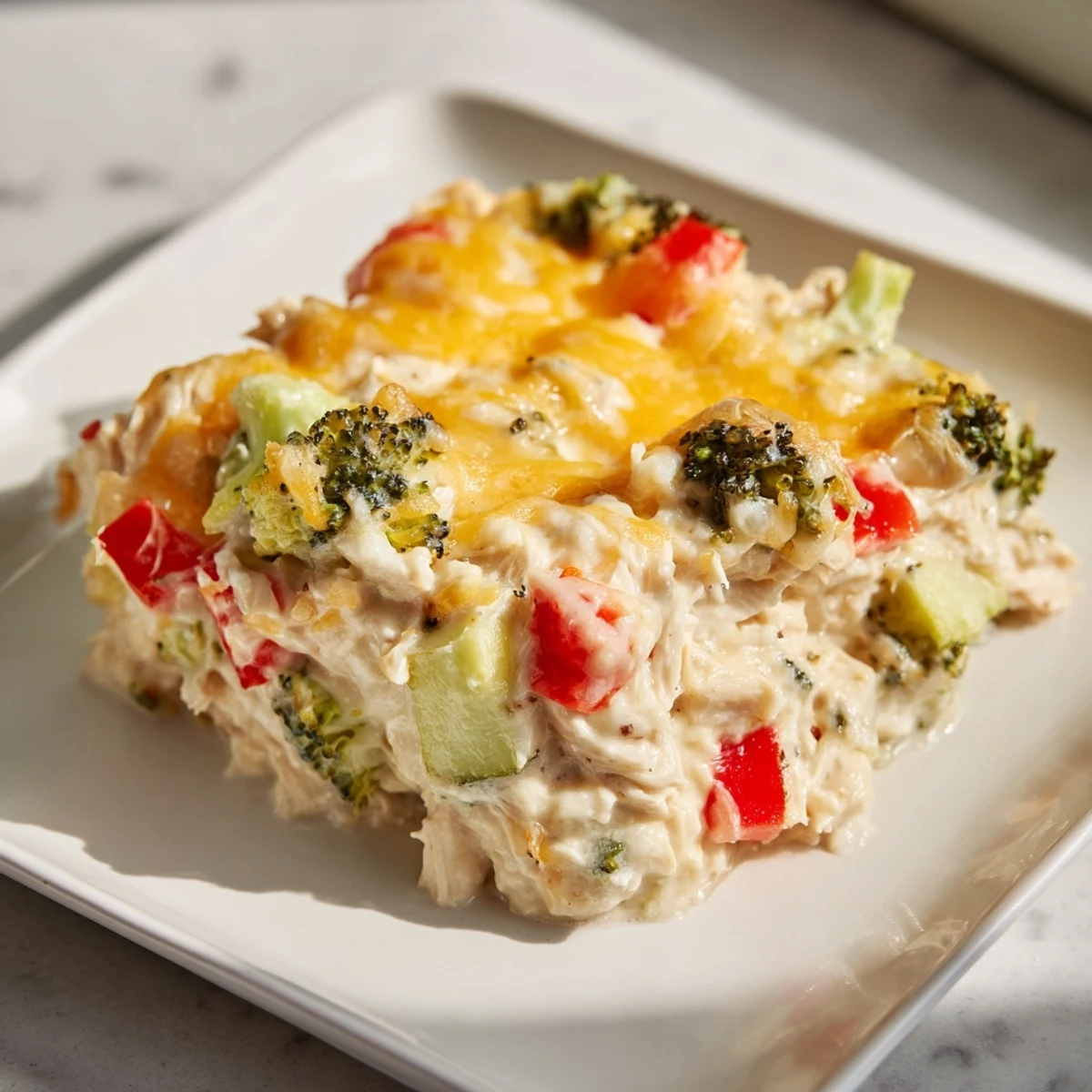 Golden-brown crust of Chilly Breeze Low Carb Casserole, with a rich, inviting aroma of herbs and spices.