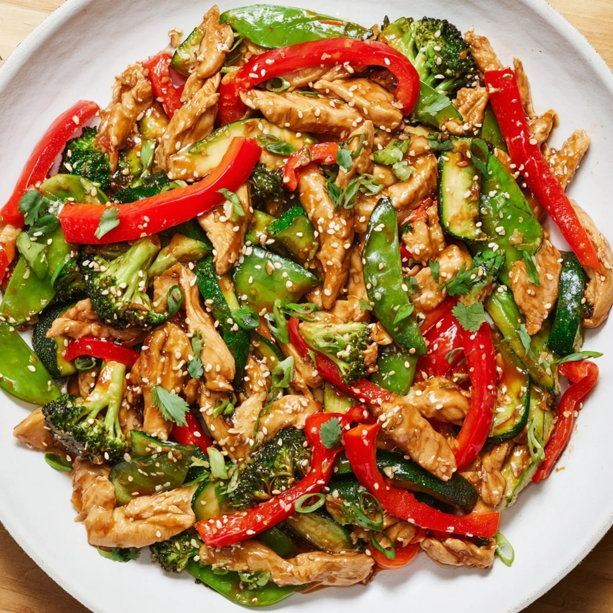 Steaming Frosty Morning Low Carb Stir Fry, featuring colorful vegetables and tender chicken, is perfect for a satisfying, low-carb meal.