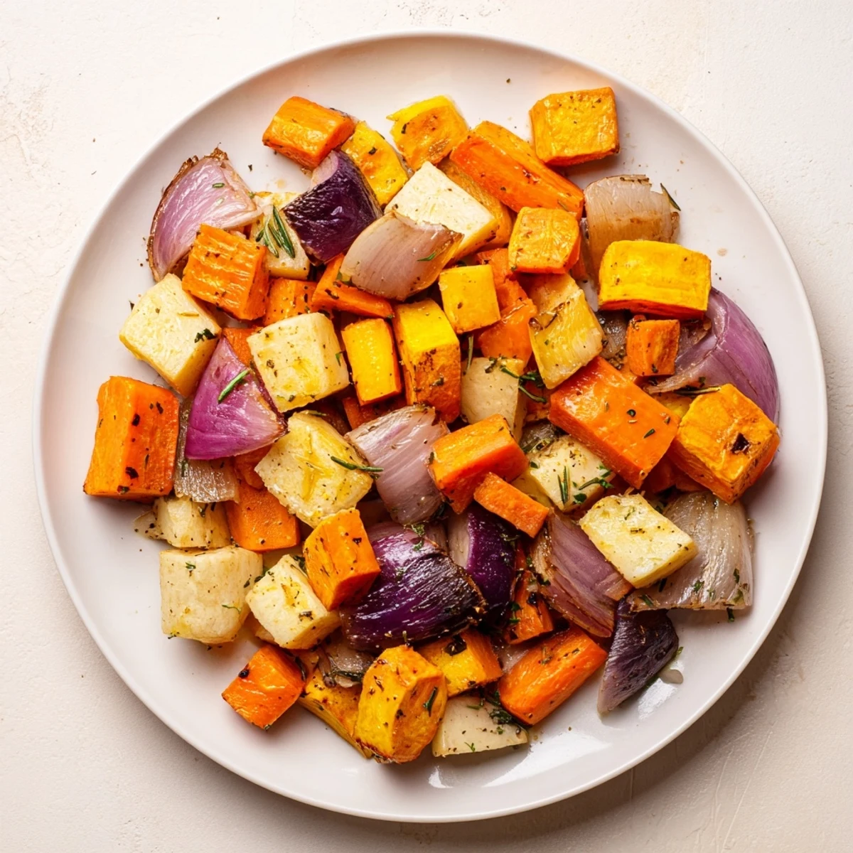 Vibrant Holiday Market Vegan Roasted Root Vegetables, tender and aromatic, ideal for your holiday feast.