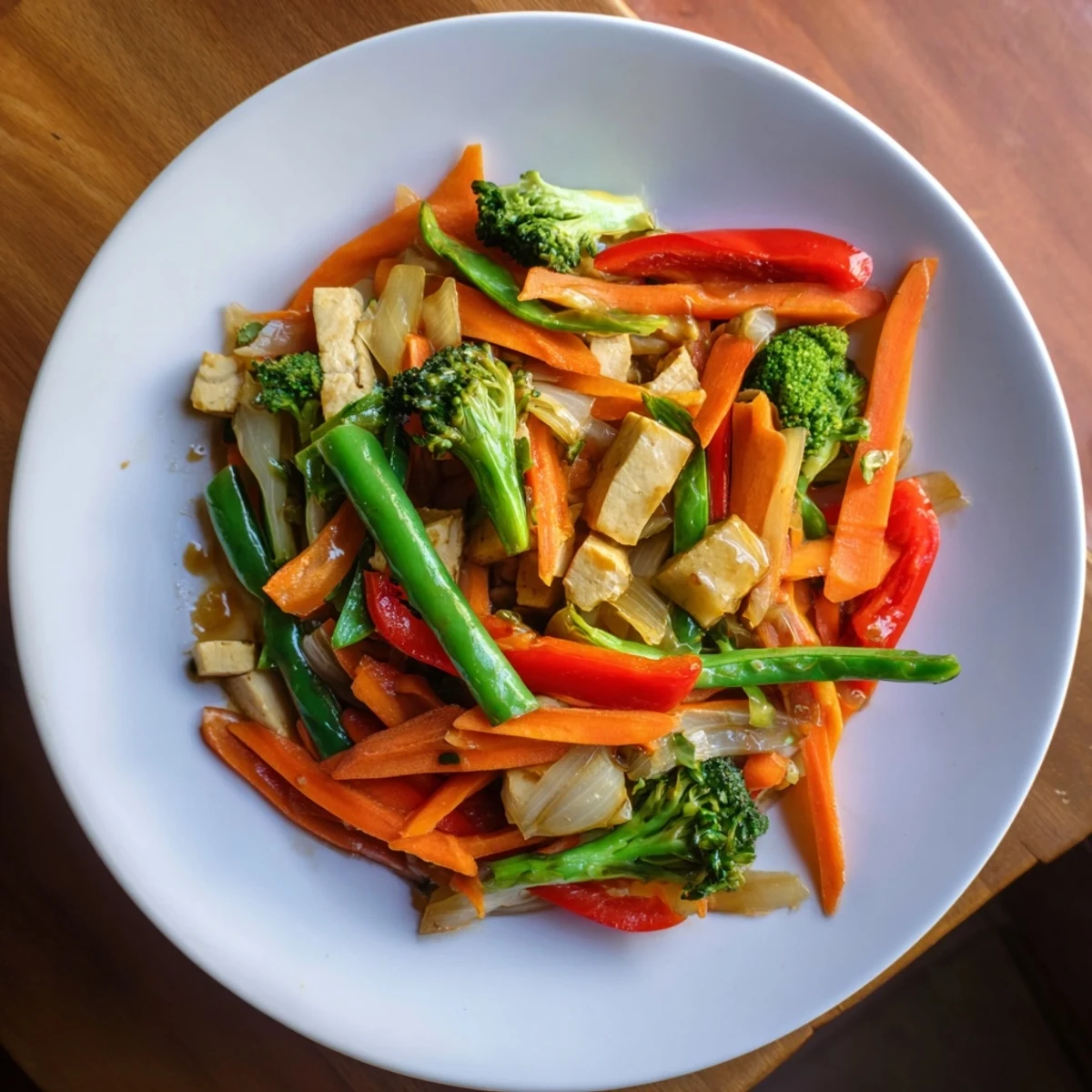 Tender Evergreen Low Fat Stir Fry with vibrant green vegetables, perfect for a healthy dinner.