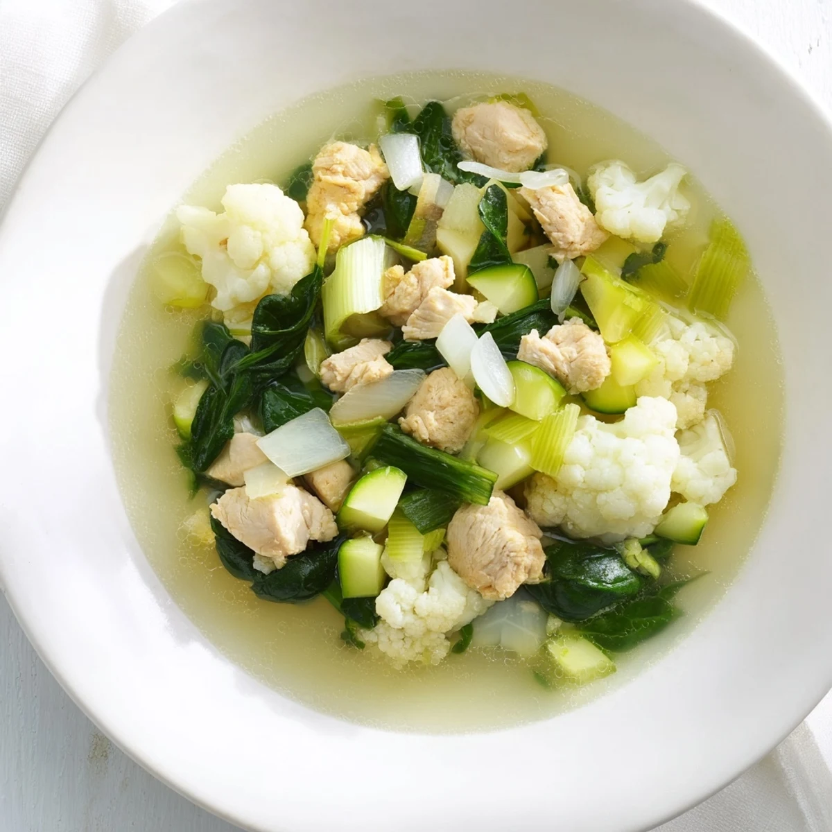 Savor the flavors: A hearty helping of delicious Crisp Air Low Carb Soup, ready to warm you up.