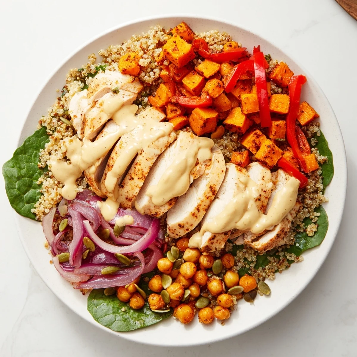 Warm, inviting image of a healthy Fireside High Protein Bowl, ideal for a satisfying, nutritious meal.