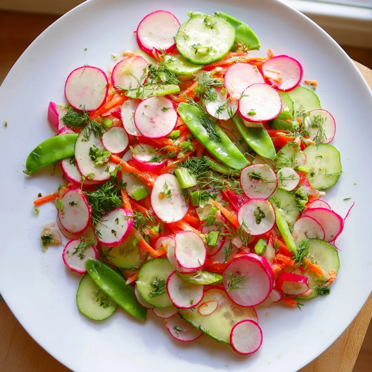 Vibrant Crisp Air Vegan Side Dish, featuring colorful vegetables in a light, zesty lemon dressing.