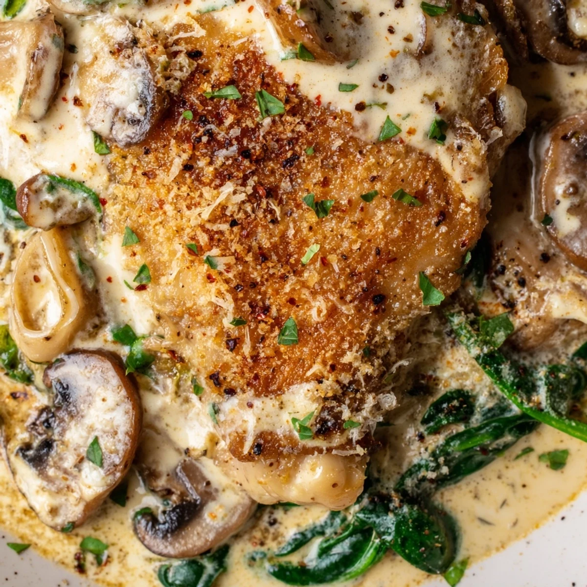 Sizzling chicken thighs in a skillet for Cozy Evening Keto Chicken Skillet, with melted butter and olive oil.