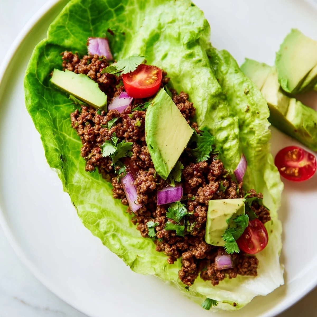 Juicy, spiced Warm Hearth Paleo Tacos with avocado and cilantro, arranged neatly on a platter with lime wedges for squeezing.