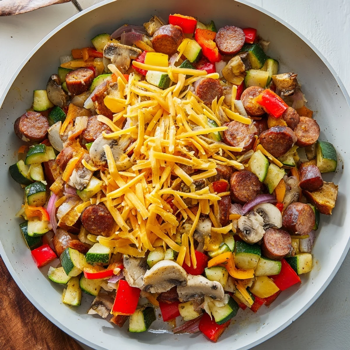 This one-pan meal is garnished with parsley, ready to serve with a crisp salad.
