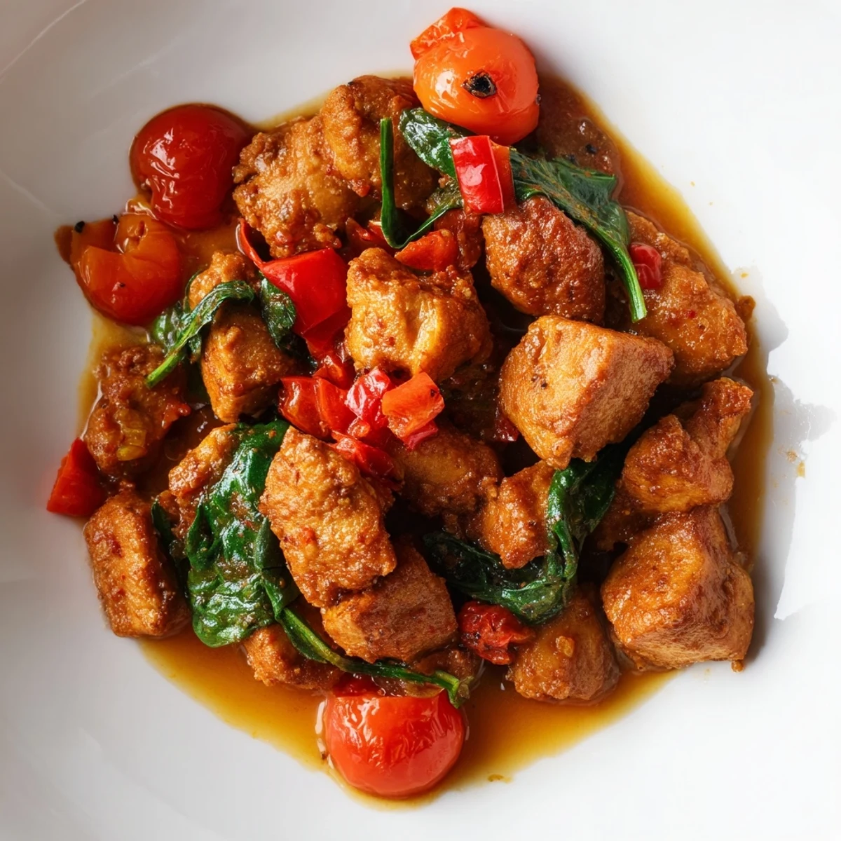 A steaming pan of Fireside Low Fat Skillet features tender zucchini and cherry tomatoes for a healthy dinner.  