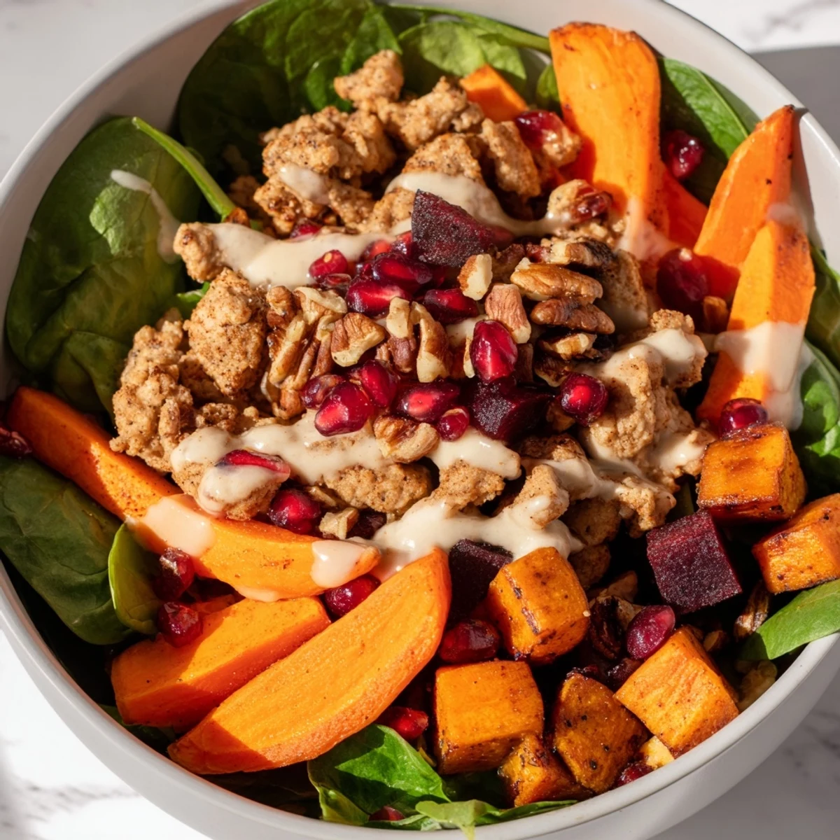 Spiced turkey and caramelized carrots, parsnips, and sweet potatoes in a Holiday Market Paleo Bowl.