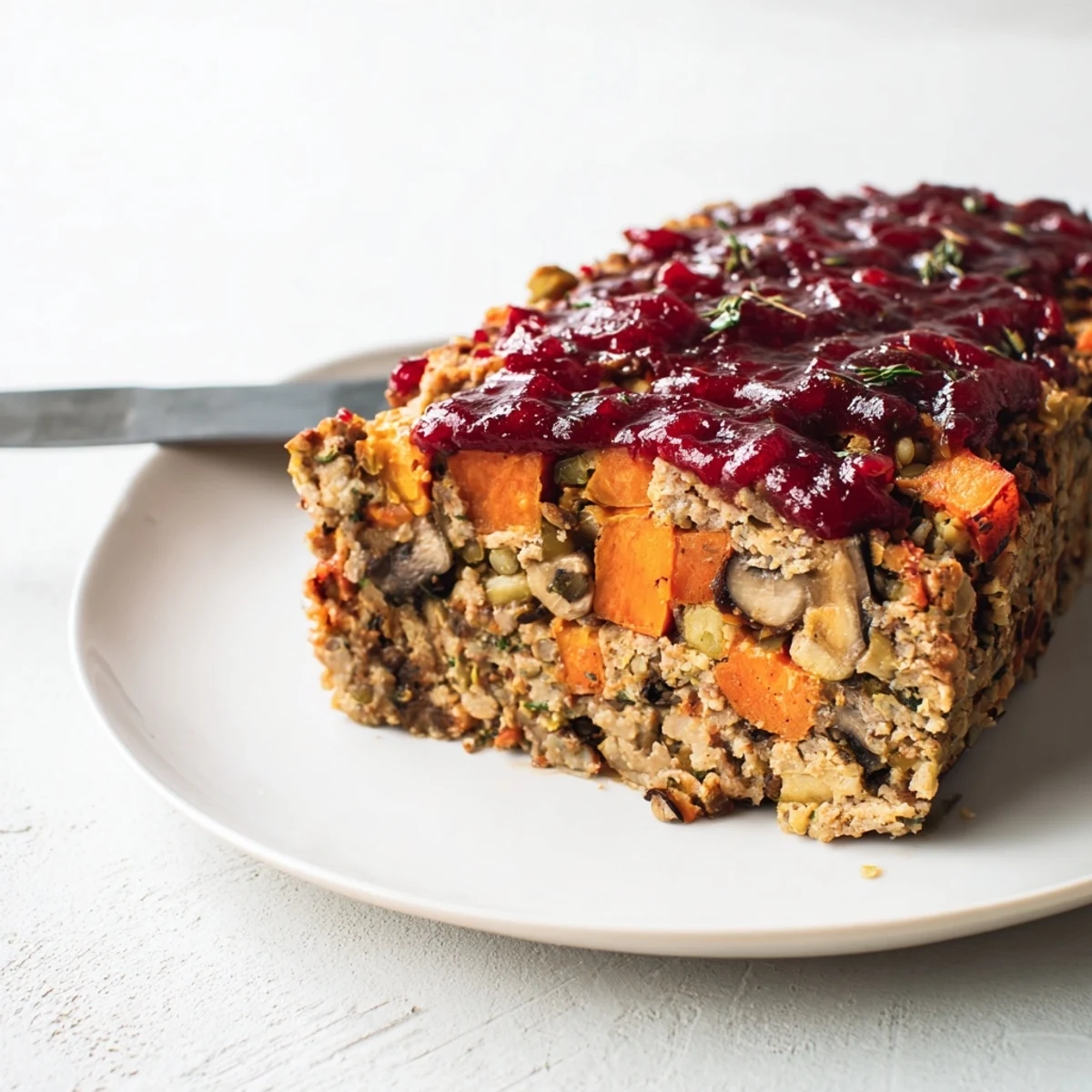 Winter Wellness Vegan Roast on a rustic platter, surrounded by sautéed seasonal vegetables and herbs, ready for a festive table.