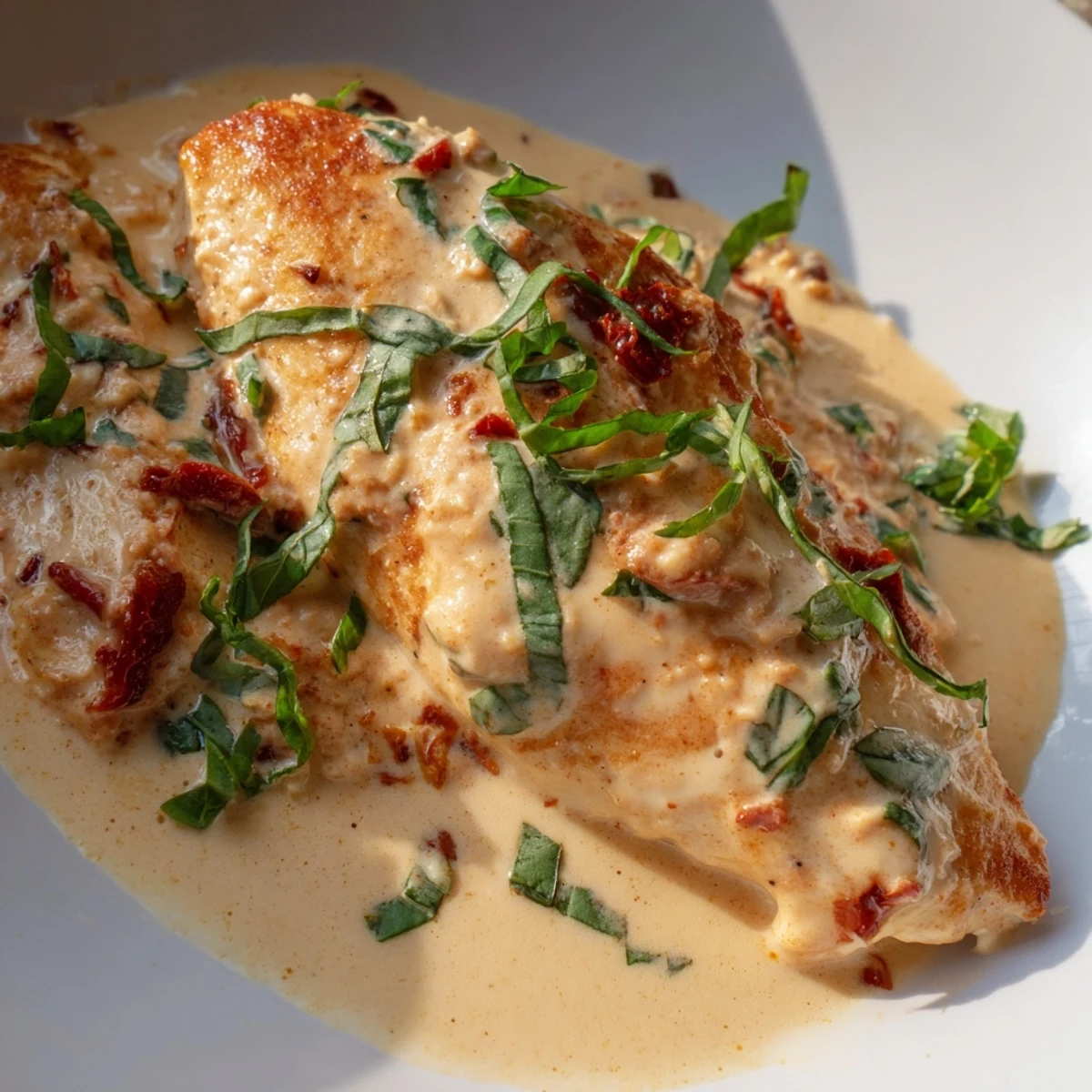 Golden seared chicken breasts in a rich parmesan sauce for a high protein skillet dinner.