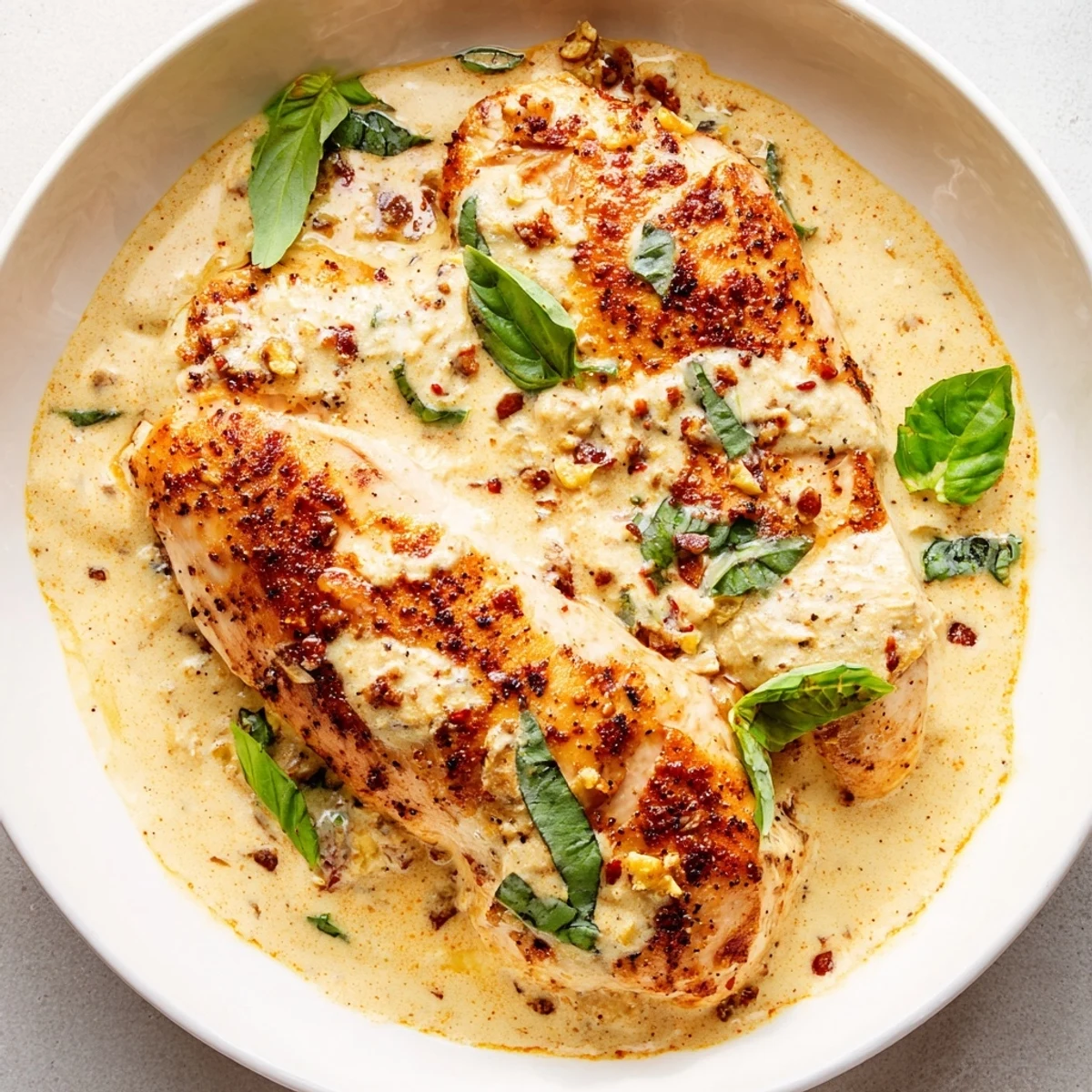 Serve this savory High Protein Marry Me Chicken Skillet with steamed vegetables or low carb cauliflower rice.