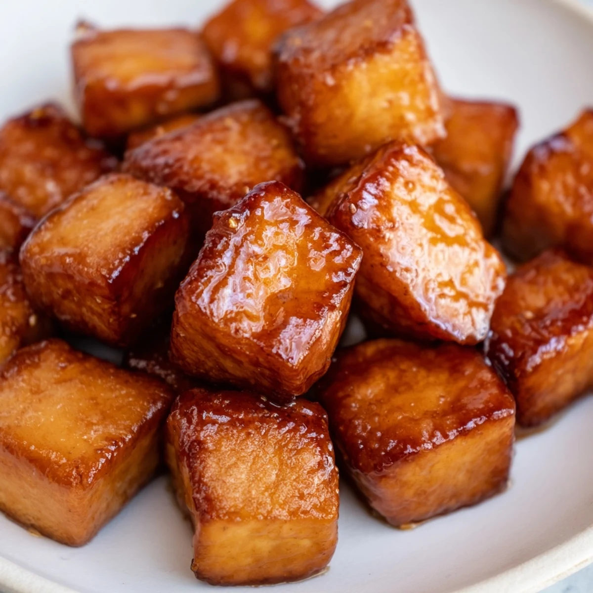 Crispy baked miso maple tofu served atop a crunchy sesame snap pea slaw with fresh cilantro