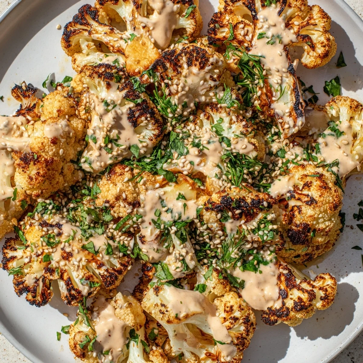 Roasted Cauliflower Lemon Tahini