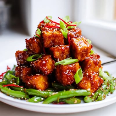 Miso Maple Tofu Sesame Green Beans